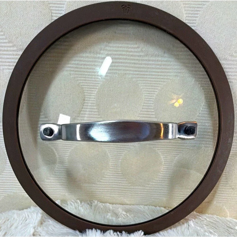 Circulon 10 Inch Glass Cookware Lid Brown Silicone Rim Stainless Handle